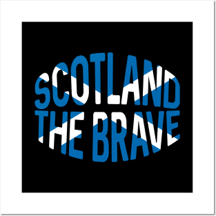 SCOTLAND THE BRAVE, Saltire Typography Design Posters and Art